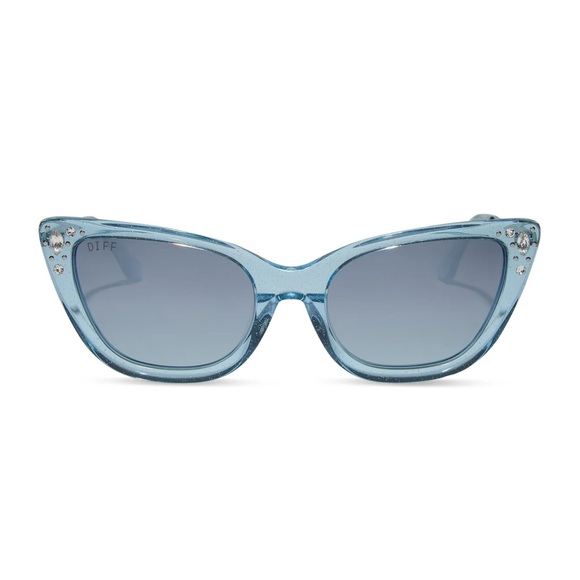 DIFF Disney Princess Sunglasses Cinderella Blue Crystal Glitter Dust Gradient - Picture 3 of 13